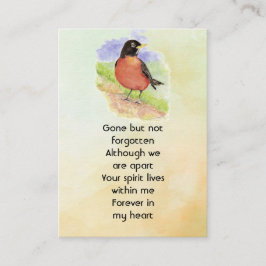 Memorial Photo Watercolor Robin Garden Bird Visitkort