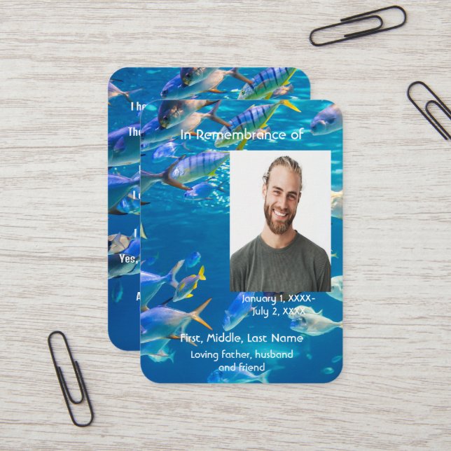 Memorial Pocket Card Aquarium Diving Tropical Fish Visitkort (Fram/Back In Situ)