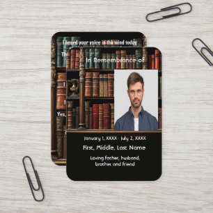 Memorial Pocket Card Bok Visitkort