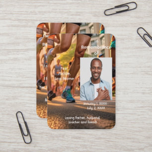 Memorial Pocket Card Idrottsman Marathon Springer Visitkort