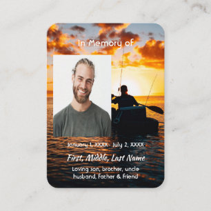 Memorial Pocket Card Kayaking Sport Visitkort