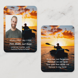 Memorial Pocket Card Kayaking Sport Visitkort