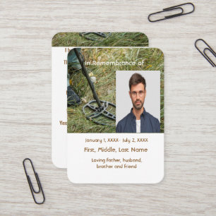 Memorial Pocket Card Metall upptäcker Visitkort