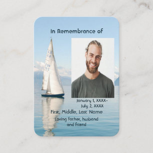 Memorial Pocket Card-segelbåt Visitkort