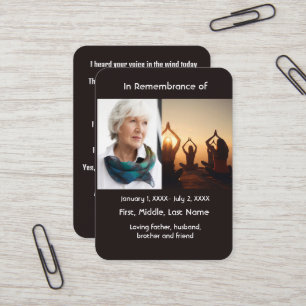 Memorial Pocket Card Yoga Visitkort