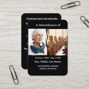 Memorial Pocket Card Yoga Visitkort