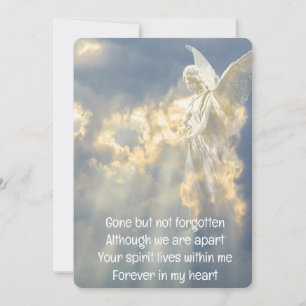 Memorial Pocket Keepsak Angel Himlar Clouds Inbjudningar