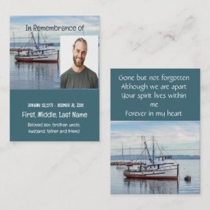 Memorial Pocket Keepsak Commercial FishBoat Visitkort