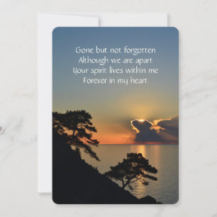 Memorial Pocket Keepsaké Sjö Sunset fredligt Inbjudningar