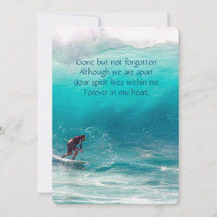Memorial Pocket Keepsaké Wave Surfer Vatten Inbjudningar