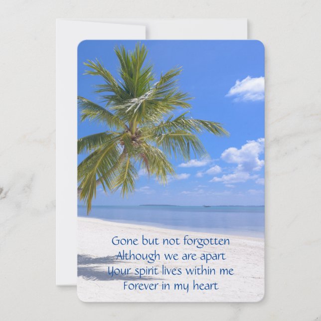 Memorial Pocket Keepsakys Tropical Beach Paradise Inbjudningar (Framsida)