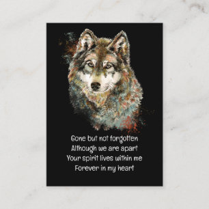 Memorial Pocket Keepsakys Varg Animal Visitkort