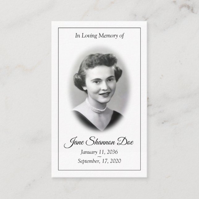 Memorial Prayer Card - den 23:e psalmen Visitkort (Framsida)