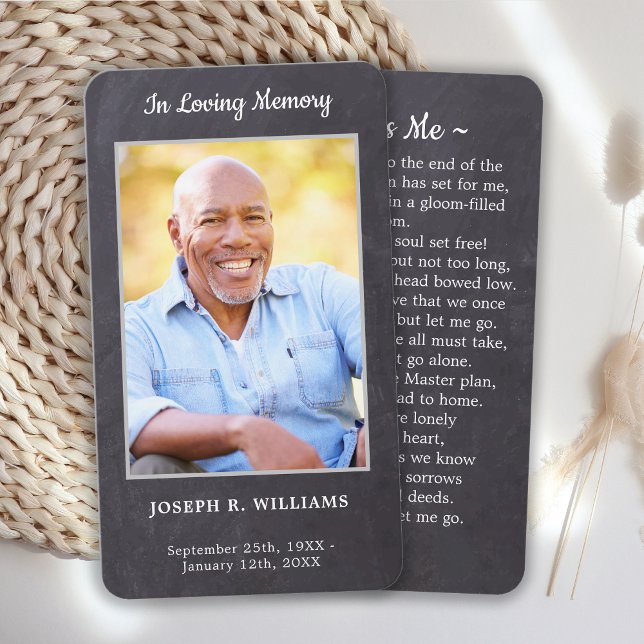 Memorial Prayer Card Rustic Simple Photo Funeral (Skapare uppladdad)