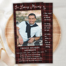 Memorial Prayer Funeral Bookmark Burgundy Play