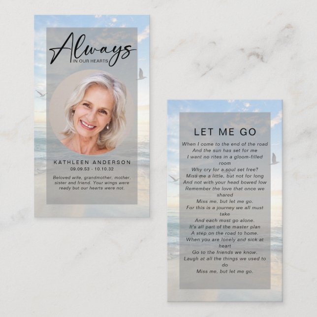 Memorial Prayer-kort | Havsfåglar (Fram/baksida)