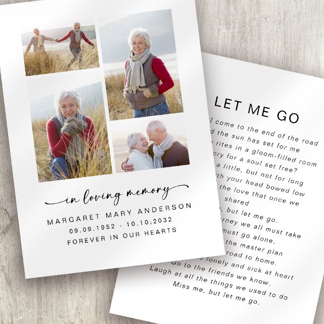 Memorial Prayer-kort | I lyft minne fyra foto (Skapare uppladdad)