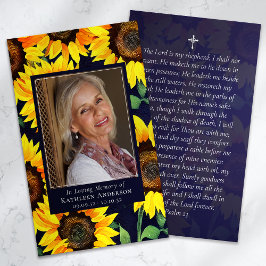 Memorial Prayer-kort | Rustiska solblommor Visitkort
