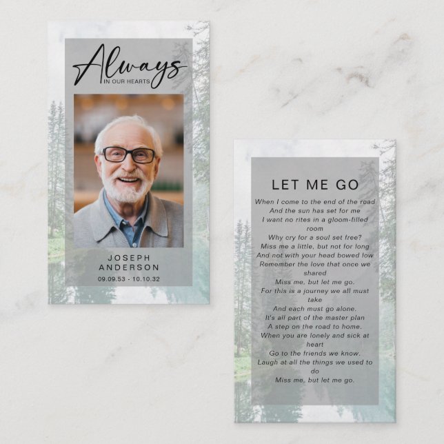 Memorial Prayer-kort | Skog (Fram/baksida)