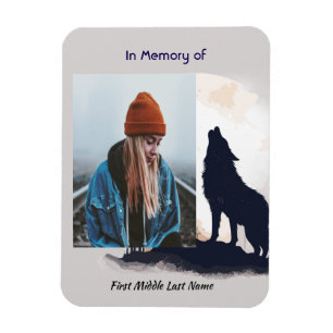 Memorial Prayer Lone Varg Howling Animal Magnet