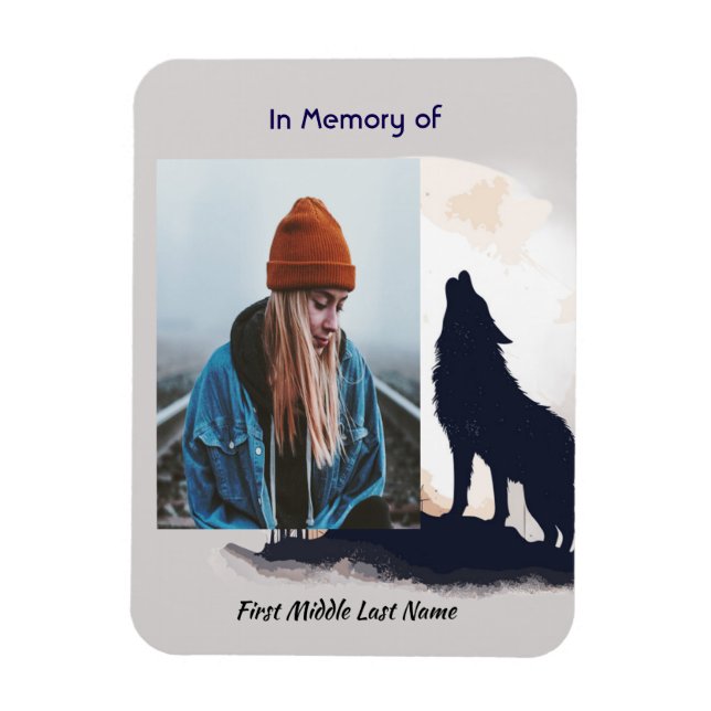 Memorial Prayer Lone Varg Howling Animal Magnet (Vertikal)