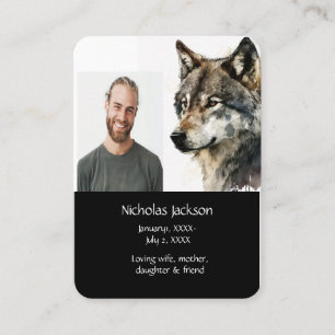 Memorial Prayer Varg Nature Animal Visitkort