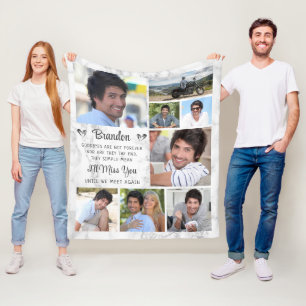 Memorial Quote 8 Photo Memory Keepsaké Marble Fleecefilt