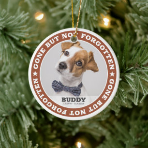 Memorial Quote Modern Pet Photo Sympathy Keepsak Julgransprydnad Keramik