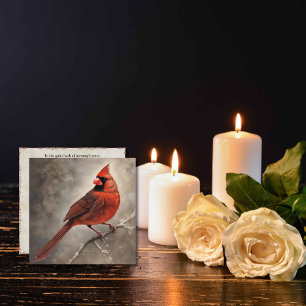 Memorial Red Cardinal Remcomed Sympathy Card