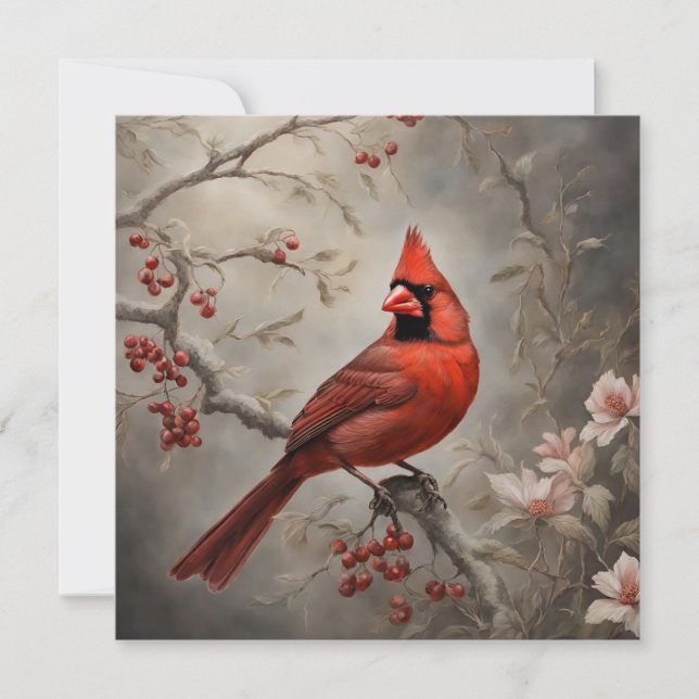Memorial Red Cardinal Remcomed Sympathy Card Julkort (Framsida)