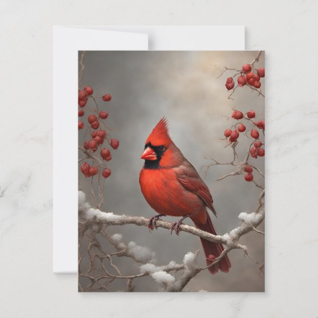 Memorial Red Cardinal Remcomed Sympathy Card Julkort (Framsida)