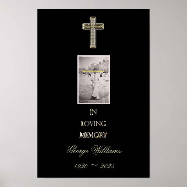 Memorial Religiösa Golden Kor Typography Photo Poster (Framsidan)