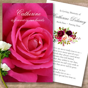 Memorial Rosa ros: Sympathy Cards Visitkort