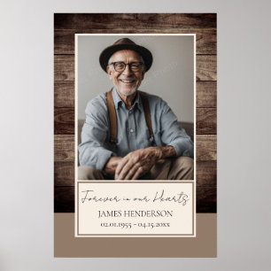 Memorial Rusitc Wood-fotobegraver Välkommen Poster