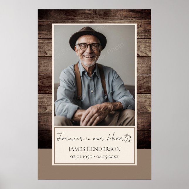 Memorial Rusitc Wood-fotobegraver Välkommen Poster (Framsidan)