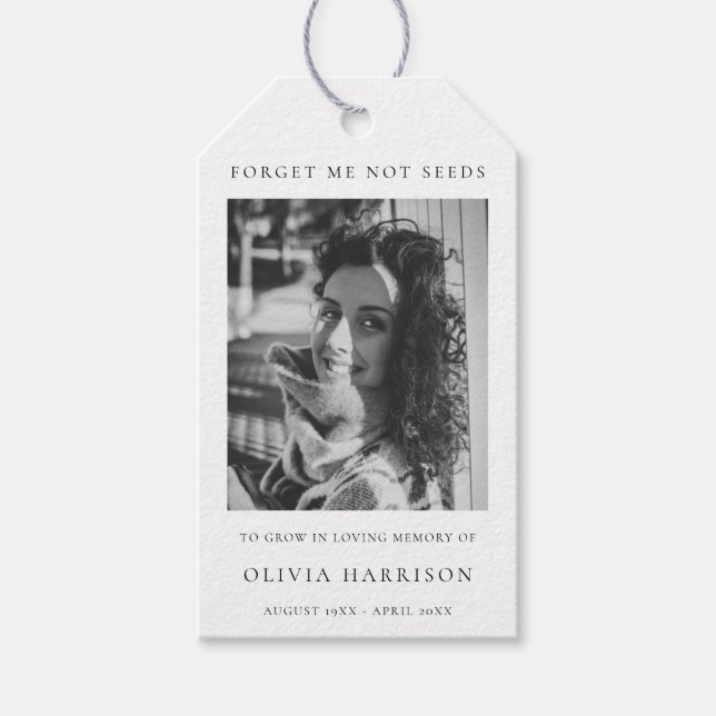 Memorial Seed Packet | Elegant - underordnad Presentetikett (Framsidan)