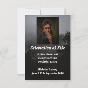 Memorial Service Anpassningsbar Person Night Himla Inbjudningar