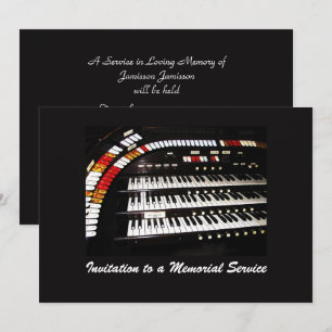 Memorial Service Antique Pipe Organ Tangentbord Inbjudningar
