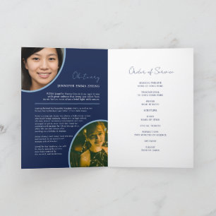 Memorial Service - begravning - oval fotoblå pro Program