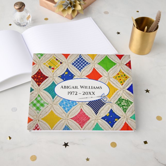 Memorial Service Cathedral Window Quilt Pattern  Gästböcker (Framsida Öppen)