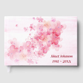 Memorial Service Cherry Blossoms On Pink Gästböcker