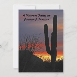 Memorial Service Desert Southwest Cactus vid Sunse Inbjudningar