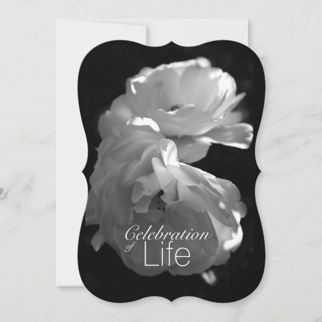 Memorial Service Firande i Life 3 Vit ros Inbjudningar (Framsida)