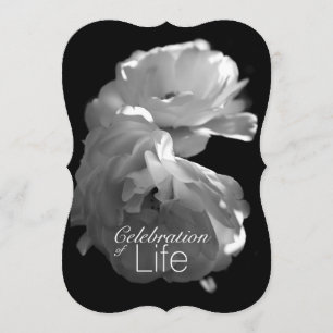 Memorial Service Firande i Life 3 Vit ros Inbjudningar