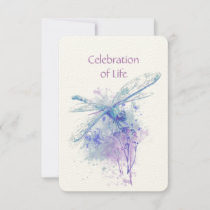 Memorial Service Firande of Life Dragonfly Inbjudningar