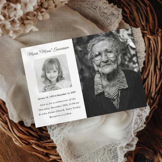 Memorial Service Firande of Life Photo Card Inbjudningar (Skapare uppladdad)