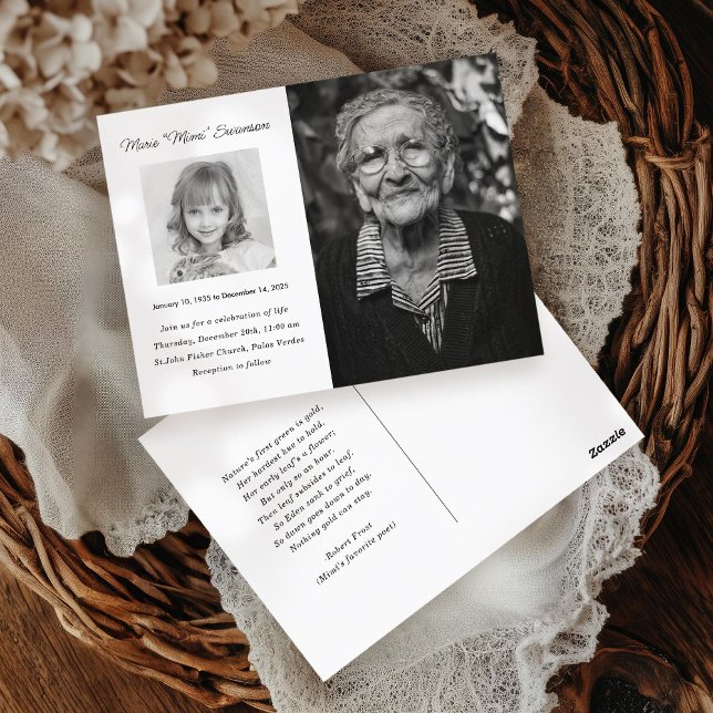 Memorial Service Firande of Life Photo Card Vykort (Skapare uppladdad)