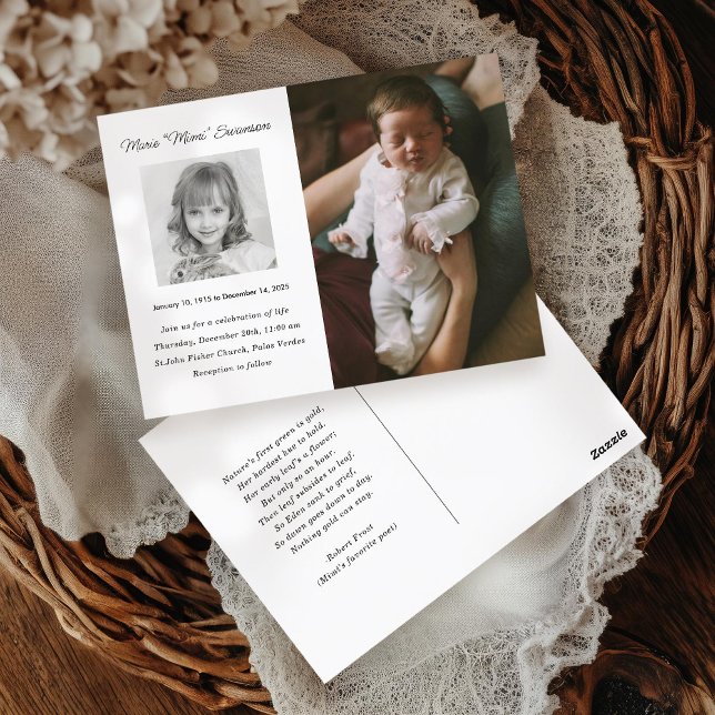 Memorial Service Firande of Life Photo Card Vykort (Skapare uppladdad)