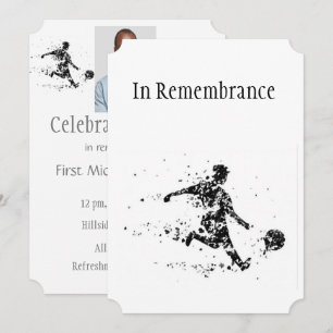 Memorial Service Firande of Life Soccer Player Inbjudningar