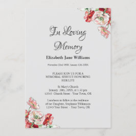 Memorial Service Firande of Life | Vallmo Inbjudningar